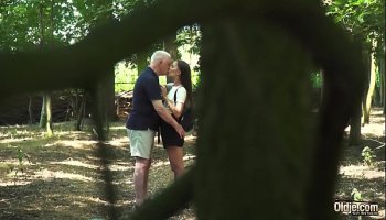 Russian teen romantic sex with old man horny and fuckable